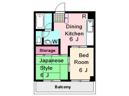 ローズハイツカネコ(2DK/2階)の間取り写真