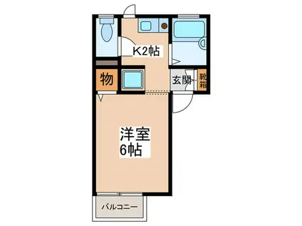 ラナ・ヴェルデ(1K/1階)の間取り写真