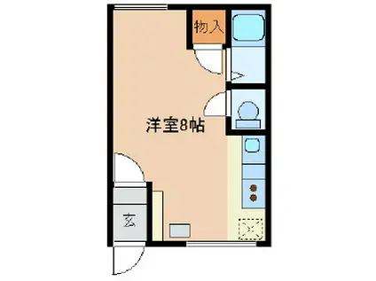 グリーンハイツA(ワンルーム/1階)の間取り写真