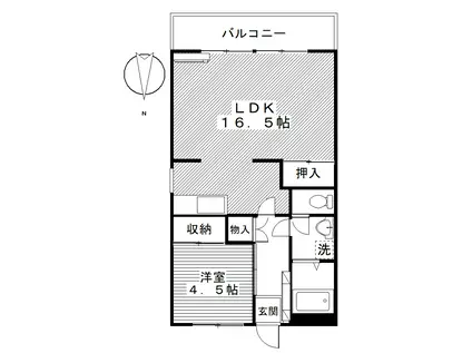 パークサイド篠崎(1LDK/1階)の間取り写真