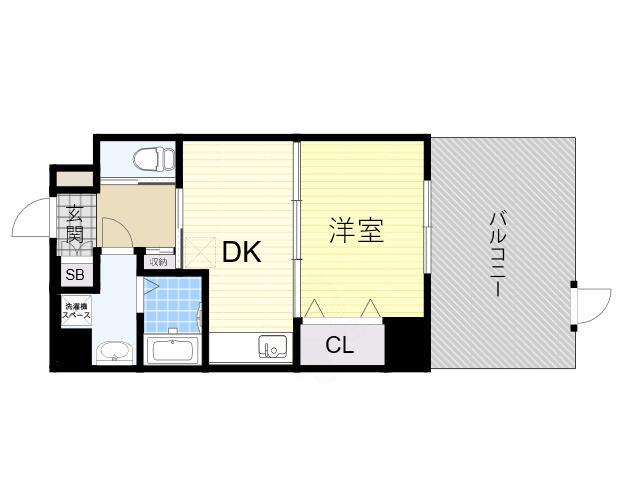 アーバンパーク住之江公園2(1DK/1階)の間取り写真