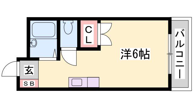 サンドミトリー(ワンルーム/1階)の間取り写真