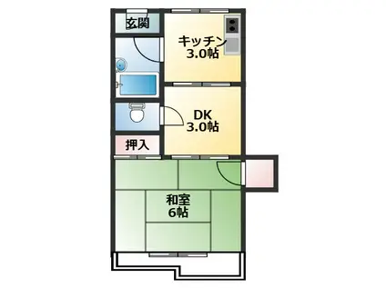 正雀プラザ(2LDK/2階)の間取り写真