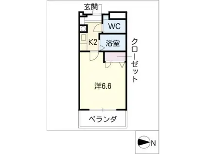 LIFE壱番館(1K/2階)の間取り写真
