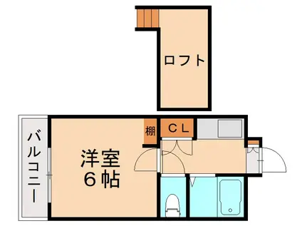 レジオン幸神I(1K/1階)の間取り写真