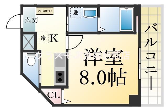クレアドル須磨II(1K/3階)の間取り写真