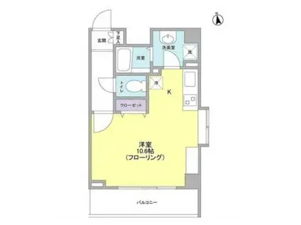 リバーレ秋葉原(ワンルーム/12階)の間取り写真