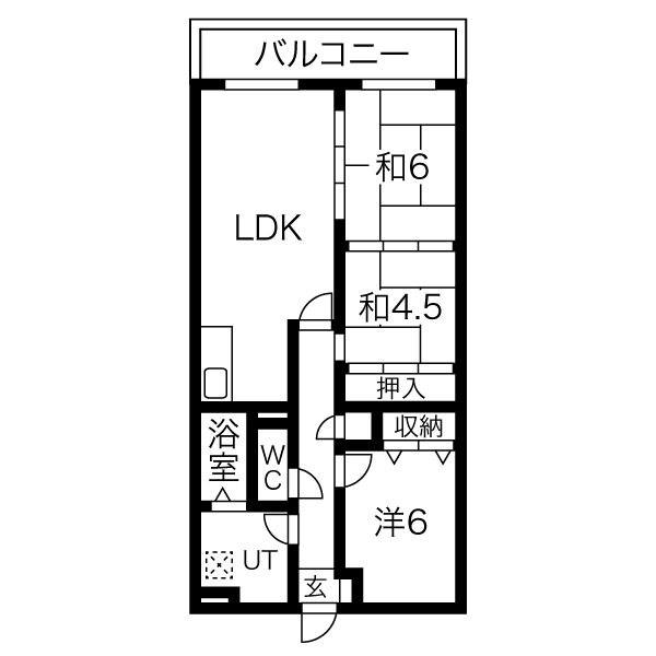 エスペレールII(3LDK/1階)の間取り写真