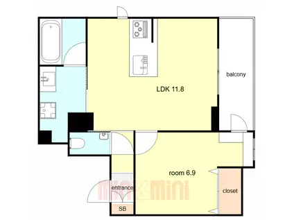 シャーメゾン エフフィールド(1LDK/3階)の間取り写真