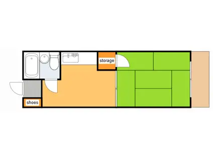 ナビオ瀬戸の湯ビル(1DK/2階)の間取り写真
