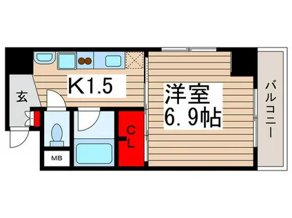 ラニカイビレッジ(1K/7階)の間取り写真