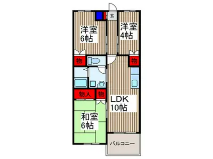 カーサ・ミア(3LDK/3階)の間取り写真