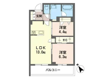 ルル・アルエット(2LDK/1階)の間取り写真