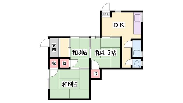 第二喜楽荘(3DK/1階)の間取り写真