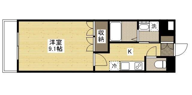 サンパティーク(1K/2階)の間取り写真