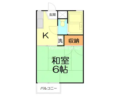 岡崎ハイツI(1K/1階)の間取り写真