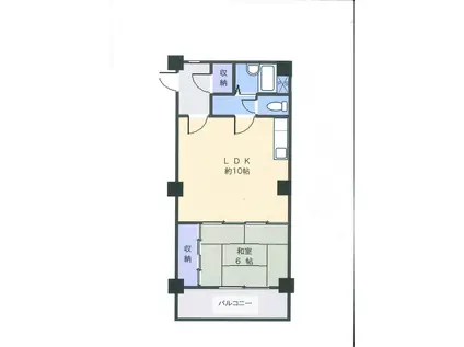 KSビル(1LDK/2階)の間取り写真