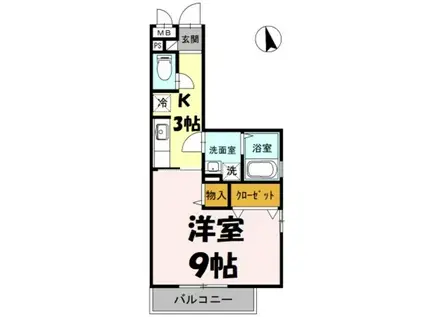 グレイス(1K/3階)の間取り写真