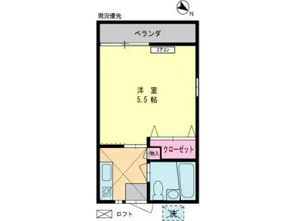 エミネント西生田(1K/2階)の間取り写真