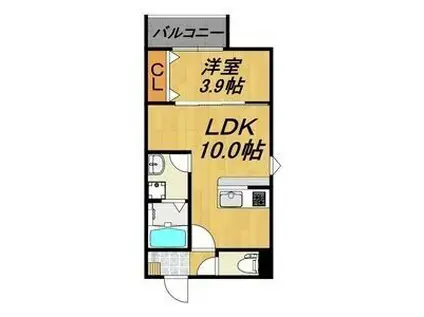 LECOCON岩倉V(1LDK/2階)の間取り写真