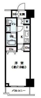 パレステュディオ渋谷本町(1K/2階)の間取り写真