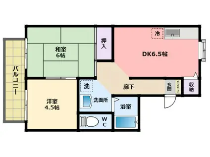 シーサイドハウス東町(2DK/1階)の間取り写真