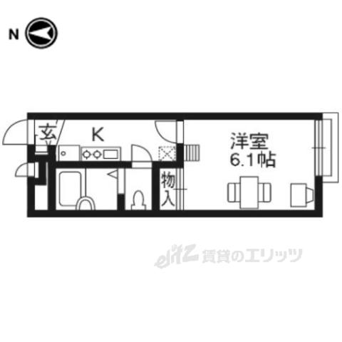 レオパレスZIOUN TRES(1K/1階)の間取り写真