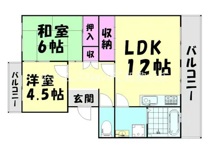 スミヤハウスII(2LDK/2階)の間取り写真