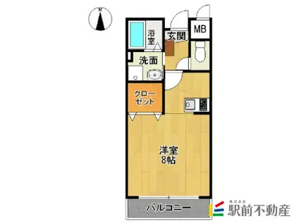 ボナール新中町(1K/1階)の間取り写真