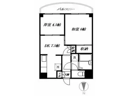 サンローゼ津田III(2DK/3階)の間取り写真