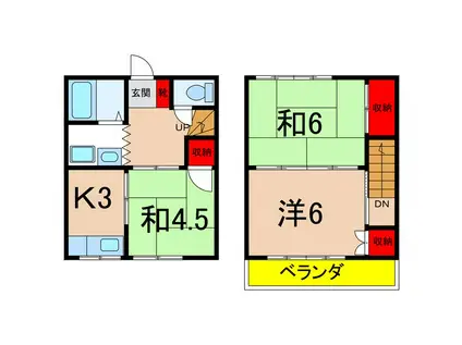 上町ハイツ(3K/1階)の間取り写真