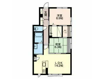 GRAND-LIVIE(2LDK/1階)の間取り写真