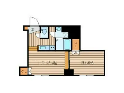 フロントコート南平岸(1LDK/6階)の間取り写真