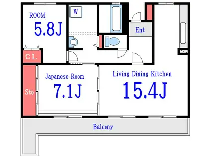 エルナス江戸川(2LDK/3階)の間取り写真