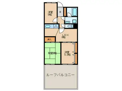 ネオハイツ大須(3LDK/4階)の間取り写真