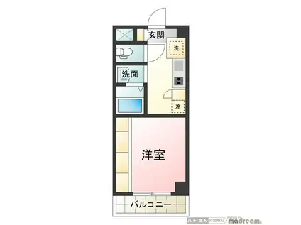 メゾンアンソレイユ(1K/1階)の間取り写真