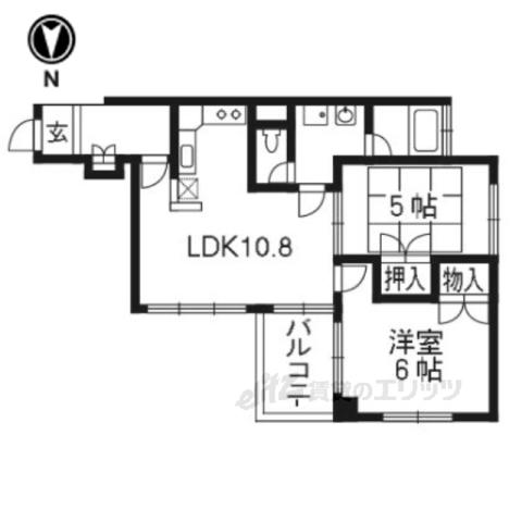 オークリッチ松原(2LDK/4階)の間取り写真