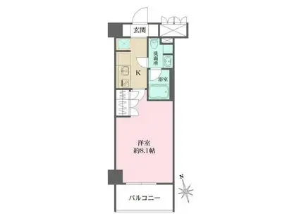 フィオレンテ田園調布(1K/3階)の間取り写真