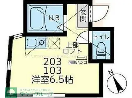 ユナイト宮崎台ラティーナ(ワンルーム/2階)の間取り写真