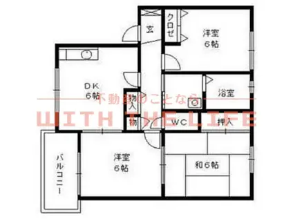 ガーデンハウス迎野(3DK/1階)の間取り写真
