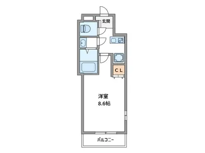 神戸・山手アパートメント(1K/3階)の間取り写真