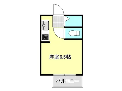 Kハイツ(ワンルーム/2階)の間取り写真