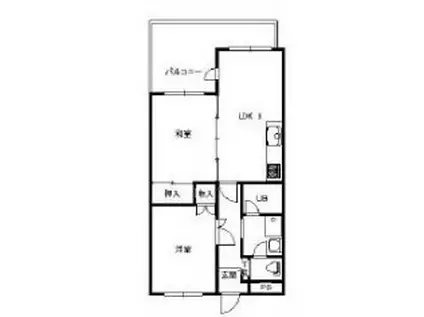 マンション二口(2LDK/2階)の間取り写真