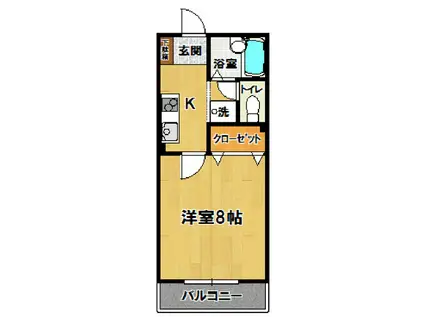 トリニティミツワ1(1K/3階)の間取り写真