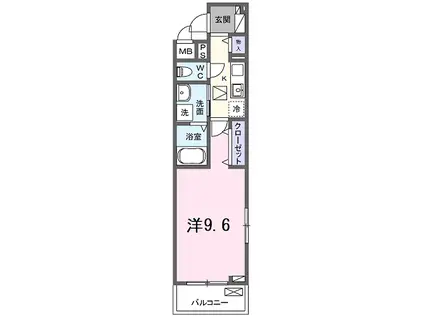 フリージア101(1K/1階)の間取り写真