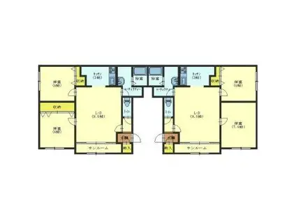 サンライズヒル宇賀浦(2LDK/4階)の間取り写真