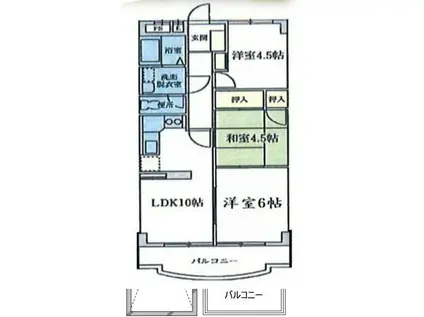 ベルメゾン藤沢(3LDK/3階)の間取り写真