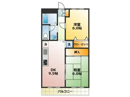 グレイスコート(2DK/3階)の間取り写真