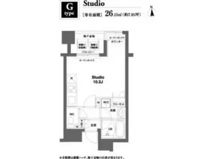 コンフォリア銀座イースト(ワンルーム/6階)の間取り写真