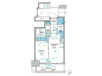 パークアクシス豊洲キャナル(1LDK/13階)の間取り写真